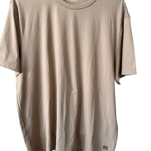 Tan Short Sleeve Tee with Crew Neck